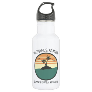 Bouteille D'eau Réunion en famille Summer Sunset Beach Palmier