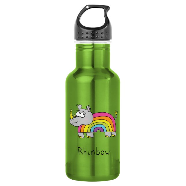 Bouteille D'eau Rhinbow Rhino Rainbow Water Bottle Green (Devant)