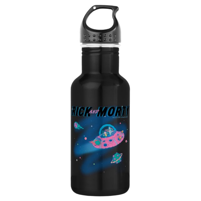 Bouteille D'eau RICK ET MORTY™ | Voyager dans l'espace (Devant)