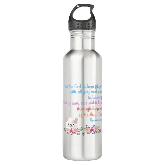 Bouteille D'eau Romains 15 versets bibliques (Devant)