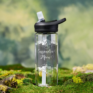 Bouteille D'eau Romantique, élégant français encadré personnalisé