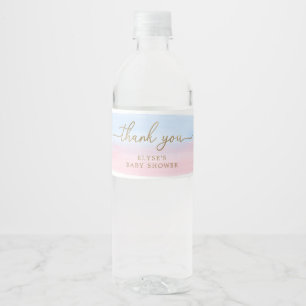 Bouteille d'eau rose bleu Favoriser le Étiquette