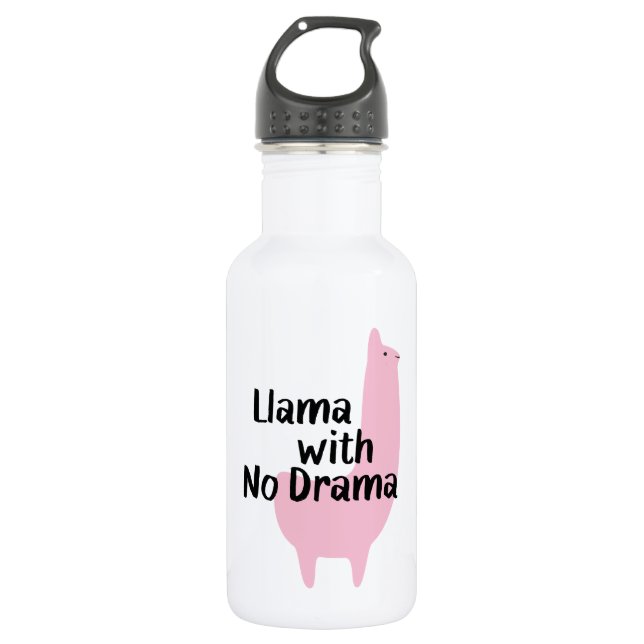 Bouteille d'eau rose de lama (Devant)