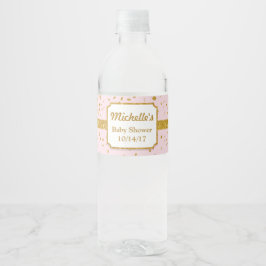 Bouteille d'eau rose et or Étiquettes