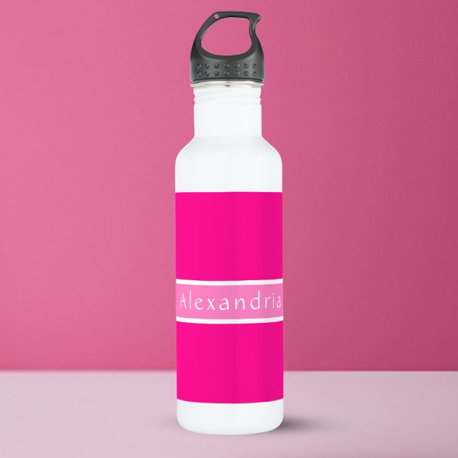 Bouteille D'eau Rose et rose chaud personnalisé (Créateur téléchargé)