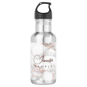 Bouteille D'eau Rose Gold Marbre blanc Meilleur Modèle Monogramme