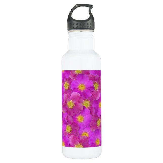 Bouteille D'eau Rose sauvage Motif sans couture (Devant)