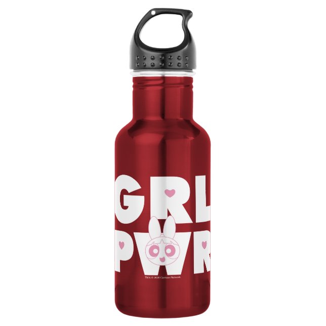 Bouteille D'eau Rose vif:Pouvoir des filles (Devant)