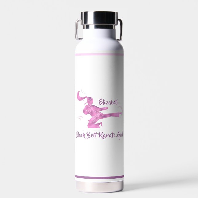 Bouteille D'eau Rose violet mignon moderne Girl Arts martiaux Kara (Avant)