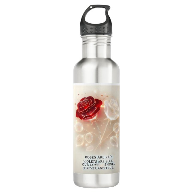 Bouteille D'eau Roses de lumière et d'amour (Devant)