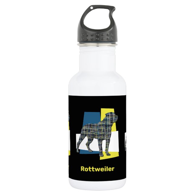Bouteille D'eau Rottweiler Chien pour animaux de compagnie Silhoue (Devant)