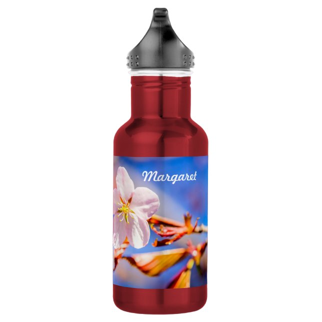 Bouteille D'eau Rouge Sakura bleu ciel (Droite)