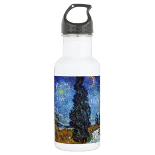 Bouteille D'eau Route avec cyprès Impressionnisme de Van Gogh
