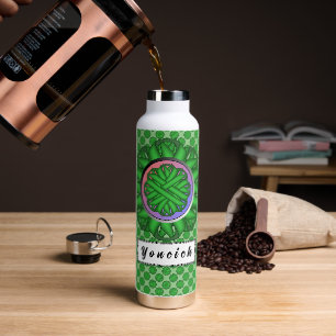 Bouteille D'eau Ruban aux fleurs vertes par Kenneth Yoncich