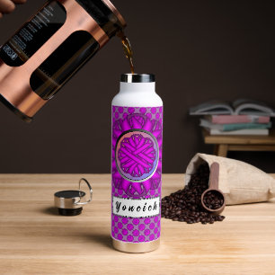 Bouteille D'eau Ruban de fleurs violettes par Kenneth Yoncich