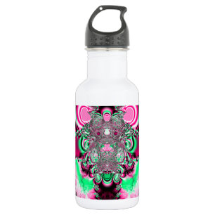 Bouteille D'eau Rubans roses et fractale d'arc