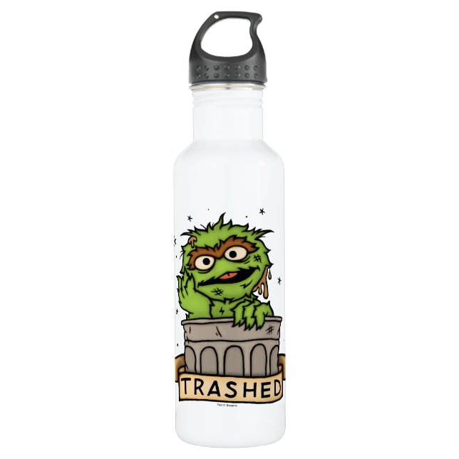 Bouteille D'eau Rue Sésame | Oscar the Grouch Trashed (Devant)