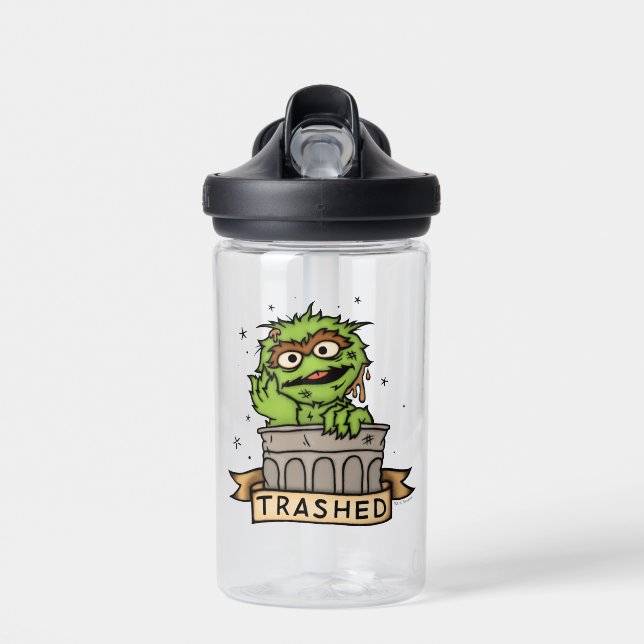 Bouteille D'eau Rue Sésame | Oscar the Grouch Trashed (Avant)