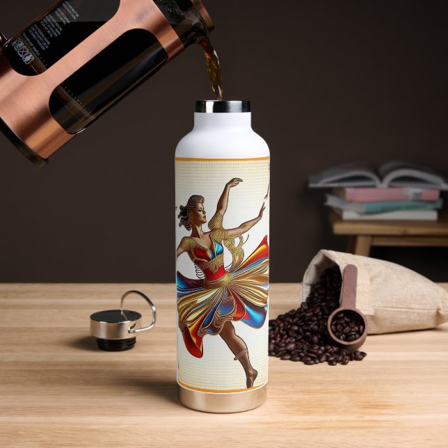 Bouteille D'eau "Rythme et or" (Café)