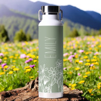 Sage Green Fleur sauvage Garden Nom du monogramme