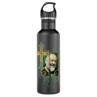 Bouteille D'eau Saint Padre Pio Prière Croix Catholicités Saint Sa