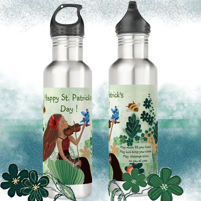Bouteille D'eau Saint Patrick's Day avec musique (St Patrick's Day with Music Waterbottle)