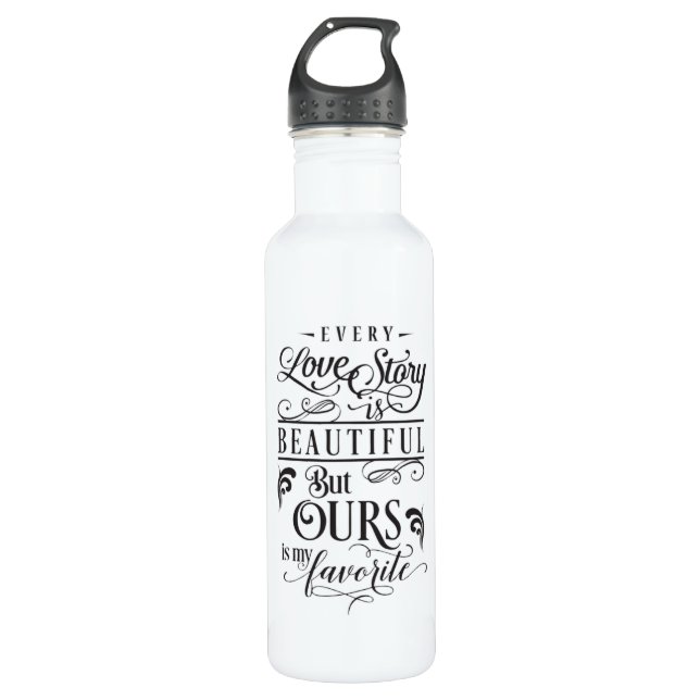 Bouteille D'eau Saint Valentin Amour mignon Couples Coeur drôle Ca (Devant)
