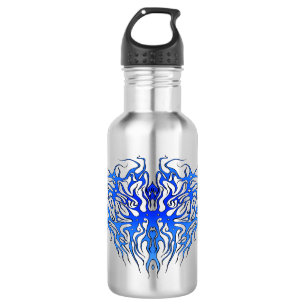 Bouteille D'eau Saint Valentin Bleu Coeur Tribal Tattoo