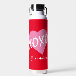 Bouteille D'eau Saint Valentin Coeur rose embrasse les câlins XOXO