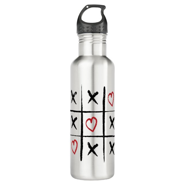 Bouteille D'eau Saint Valentin Tic Tac Toe Hearts Day (Devant)