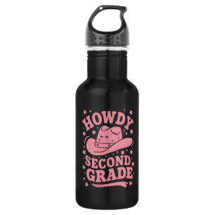 Bouteille D'eau Salut 2ème année Cowgirl Cowboy Retour à l'école