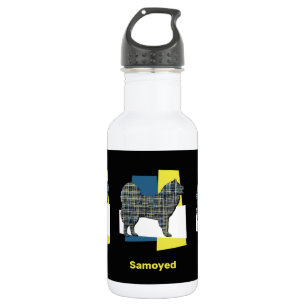 Bouteille D'eau Samoyé chien animal de compagnie Silhouette Jaune