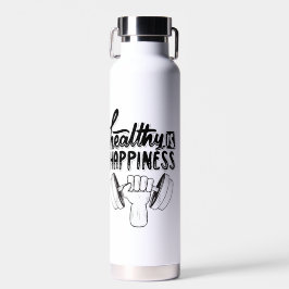 Bouteille D'eau santé est bonheur gym motivation design
