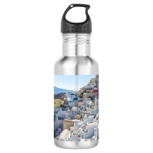 Bouteille D'eau Santorin Grèce - journée ensoleillée d'été à Santo (Devant)
