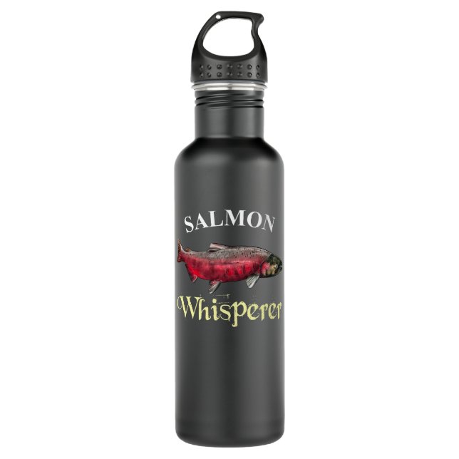 Bouteille D'eau Saumon Whisperer Dark (Devant)