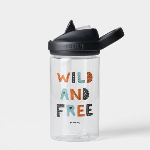 Bouteille D'eau Sauvage et libre   Lettres Doodle