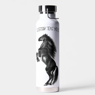 Bouteille d'eau sauvage noire dressée - Votre text