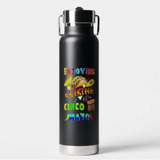 Bouteille D'eau Savourez Une Cuisine Sur Le Cinco De Mayo