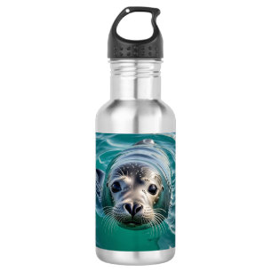 Bouteille D'eau Sceau mignon Tête hors de l'eau