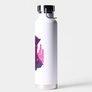 Bouteille D'eau Schnauzer Cyberpunk � Chien Néon Futuriste