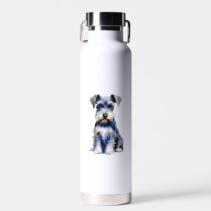 Bouteille D'eau Schnauzer miniature d'aquarelle