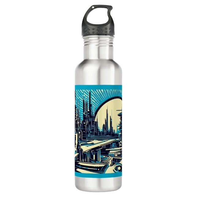 Bouteille D'eau Sciage urbain futuriste SF 3 (Devant)