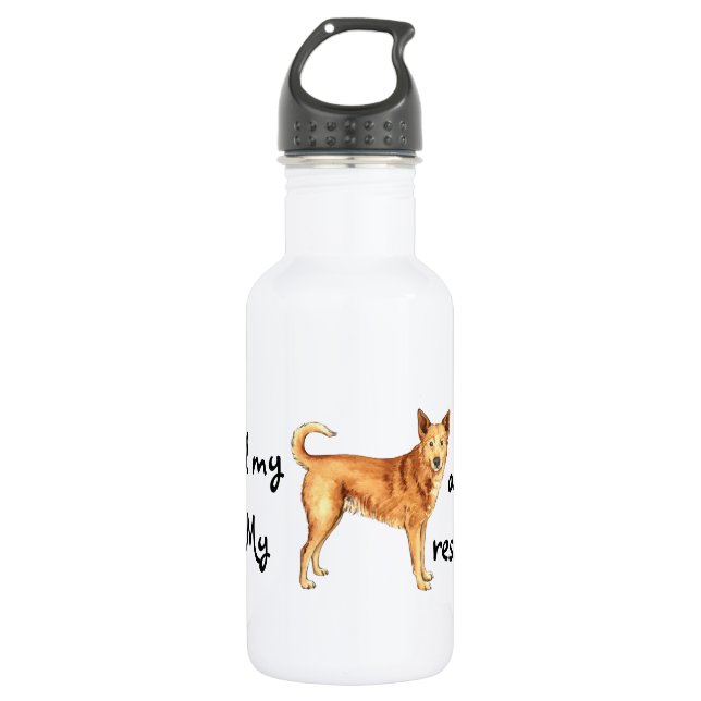 Bouteille D'eau Secourir le chien canadien (Devant)