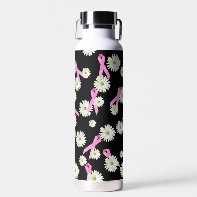 Bouteille D'eau Sensibilisation au cancer du sein Rubans roses (Avant)