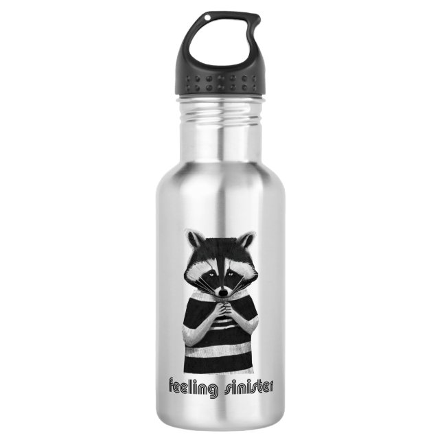 Bouteille D'eau Sentiment de sinistre drôle Raccoon (Devant)
