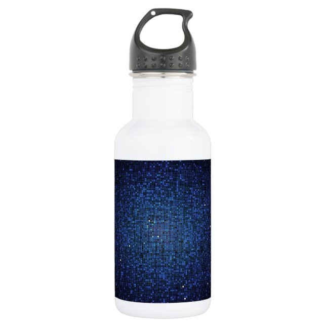 Bouteille D'eau Séquin Disco Parties scintillant Bleue 32. oz. (Devant)