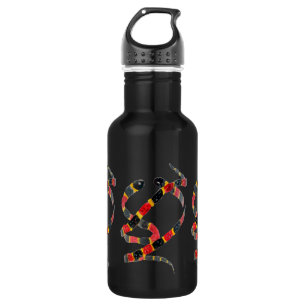 Bouteille D'eau Serpent Art Noir Rouge