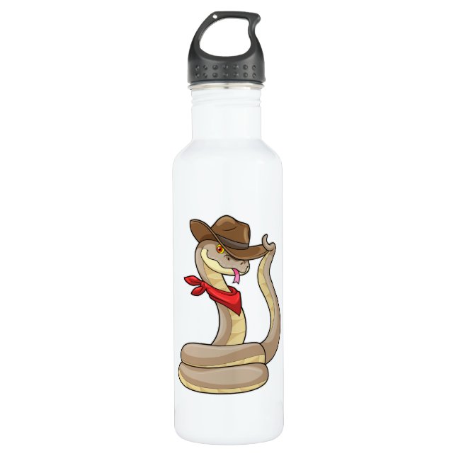 Bouteille D'eau Serpent en cowboy avec Écharpe (Devant)