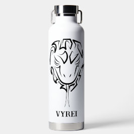 Bouteille D'eau Serpent tribal noir et blanc