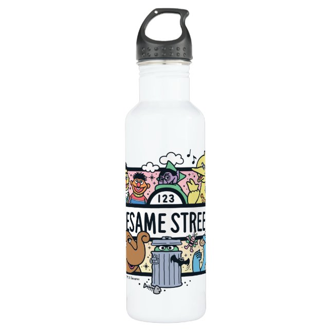 Bouteille D'eau Sésame Sésame | Sesame Pals signe de Doodle (Devant)